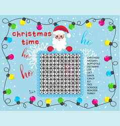 Christmas Word Search Puzzle With Cute Santa Claus