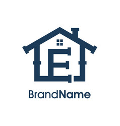 Modern Initial E Home Plumbing Logo