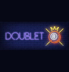 Doublet Neon Text With Ball Crown And Cues