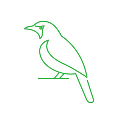 Green Bird Line Icon Logo