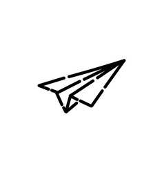 Paper Airplane In Dotted Line Style