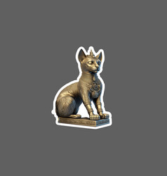 Sticker Of Gold Cat Nergal Of Ancient Babylonian