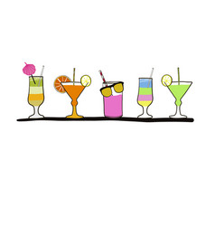 Summer Party Greeting Card With Cocktail Or Drinks