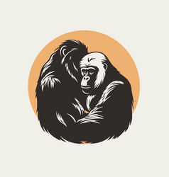 Gorilla Monkey Head Hand Drawn Logo