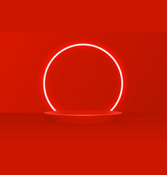 Neon Glow 3d Red Valentines Day Podium