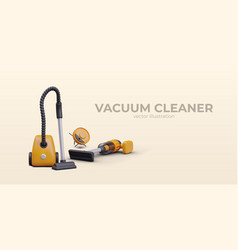 Poster With Realistic Different Vacuum Cleaners