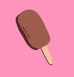 Chocolate Ice Cream Icon On Pink Background