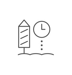 Firework Timer Lien Outline Icon