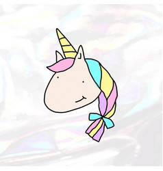 Hand Drawn Cute Unicorn Doodle Style