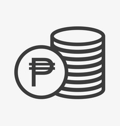 Philippine Peso Icon Pile Of Coins Php Currency