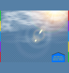 Ad White Cloud With Sunlight Lens Flare Isolated