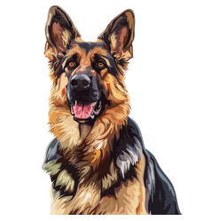 German Shepherd Alsatian Adorable Art