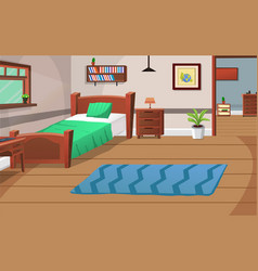 Room Inside Interior Bedroom Cartoon Living