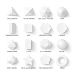 All basic 3d shapes template realistic with Vector Image