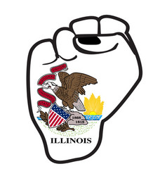 Illinois State Flag Power Fist