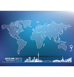 Map Pin With Auckland Skyline