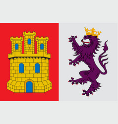 Flag Of Caceres In Extremadura Of Spain