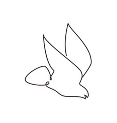 Pigeon Dove Art Line Icon Logo