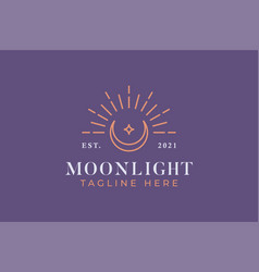 Sacred Geometric Moon Light Symbol Logo