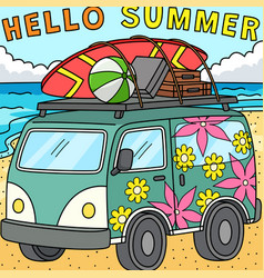 Hello Summer Colored Cartoon