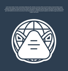 Blue Line Earth Globe With Medical Mask Icon