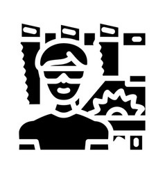 Carpenter Worker Glyph Icon