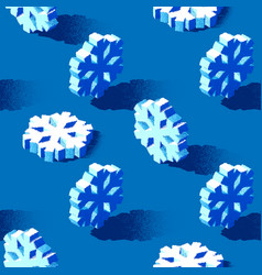 Christmas Seamless Pattern With 3d Snowflakes