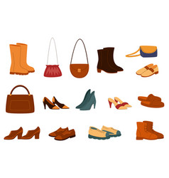 Collection Of Womens Shoes And Handbags Various