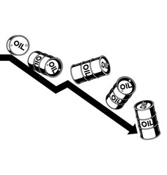 Oil Barrels Falling Down A Downward Graph