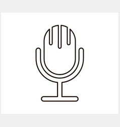 Sketch Microphone Icon Mic Clipart Stock