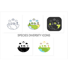 Species Diversity Icons Set