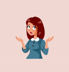 Woman Shrugging Wondering What To Do Cartoon