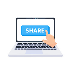 Hand Pointer Clicking On A Share Button