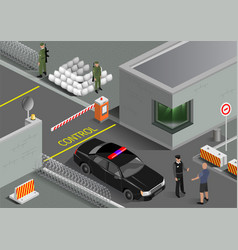 Isometric Project Of The Post Of The Military Zone