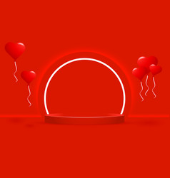 Neon Glow 3d Red Valentines Day Podium Balloon