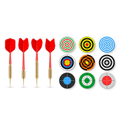 Paper Targets With Dart Arrows And Shadows