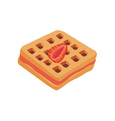 Waffle Icon With Strawberry Filling