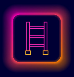 Glowing Neon Line Fire Escape Icon Isolated