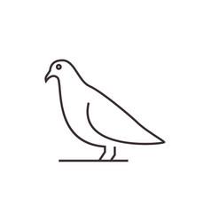 Pigeon Dove Art Line Icon Logo