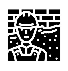 Plasterer Worker Glyph Icon