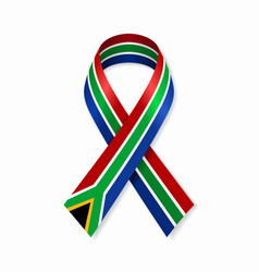 South African Flag Stripe Ribbon On White