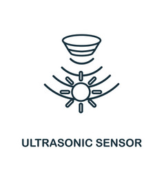 Ultrasonic Sensor Outline Icon Thin Line Style