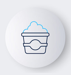 Line Popcorn In Cardboard Box Icon Isolated