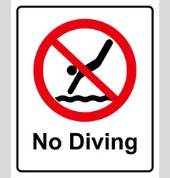 No Diving Pool Sign