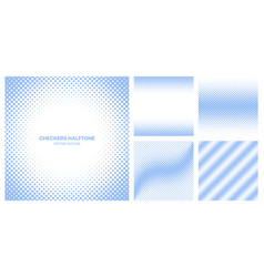 Assorted Various Pale Blue Checker Halftone