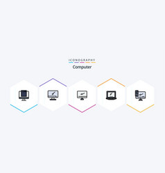 Computer 25 Filledline Icon Pack Including Device