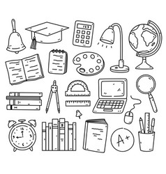 Doodle Set Of School Items