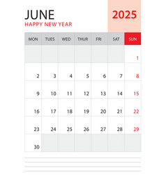 June 2025 Calendar 2025 Template