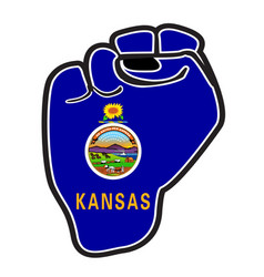 Kansas State Flag Power Fist