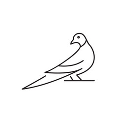 Pigeon Dove Art Line Icon Logo